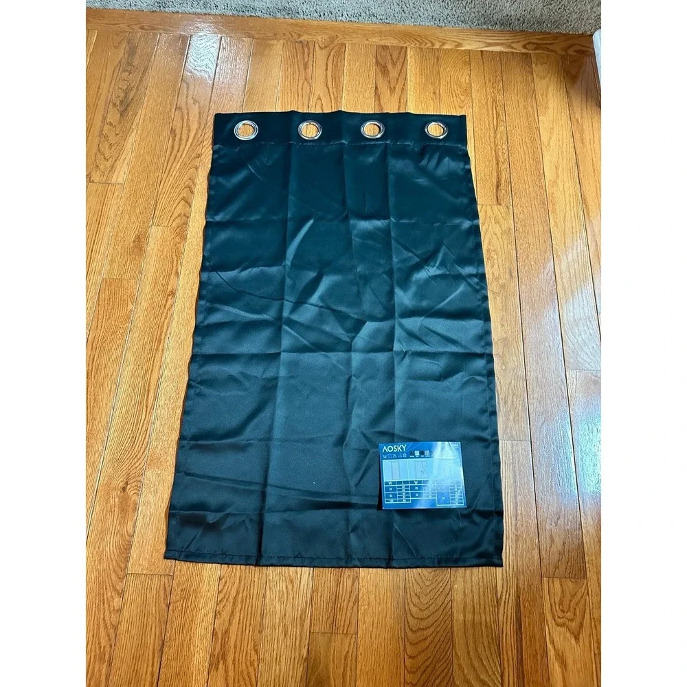 AOSKY Door Curtains for Doorway Privacy, Black Grommet Closet Curtains for Bedro